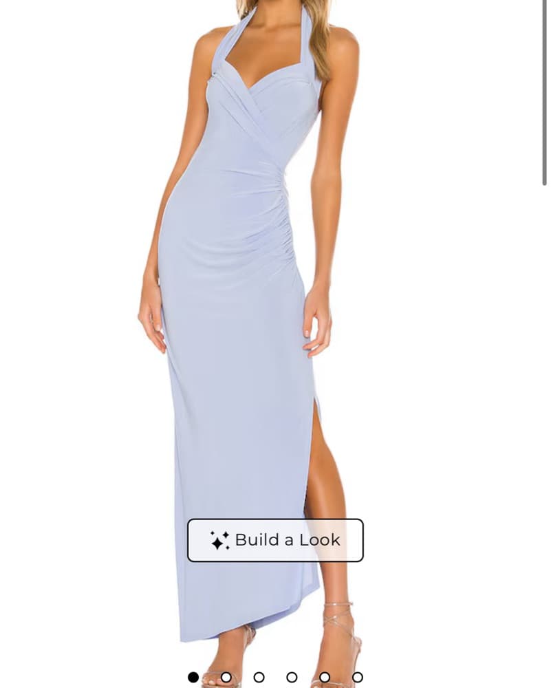 Norma Kamali Celestial Blue Halter Dress - Image 1