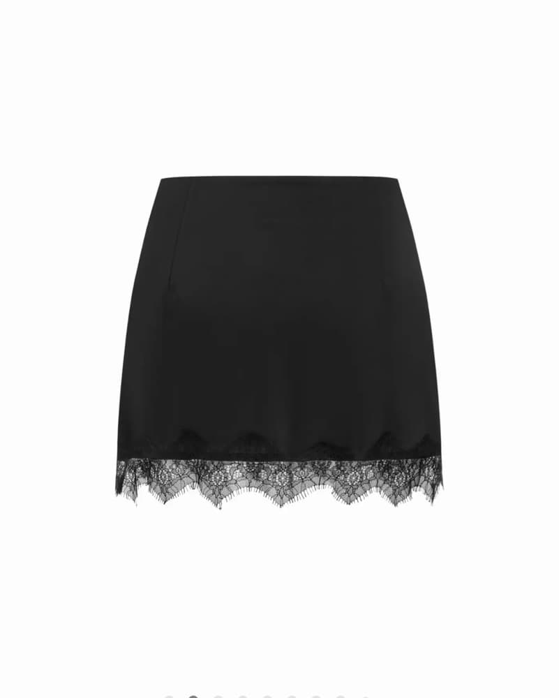 Lace Trim Mini Skirt - Image 4