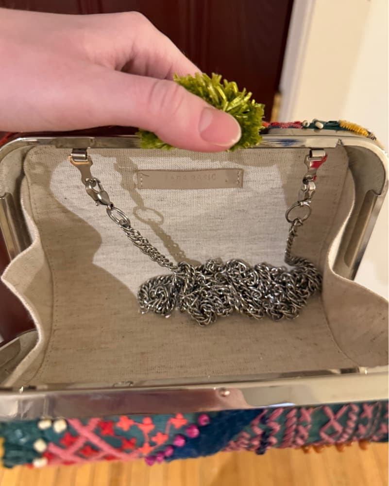 Beaded Summer Clutch Straw Detail - Image 3