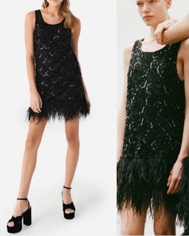 Sea New York Beaded Feather Dress  - Image 1