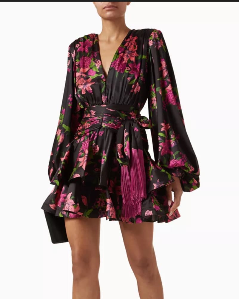 Stunning Floral Puff Sleeve Dress - Image 1