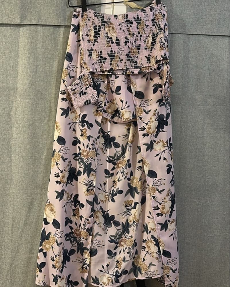 Floral off-the-shoulder High-low Romper - Image 4