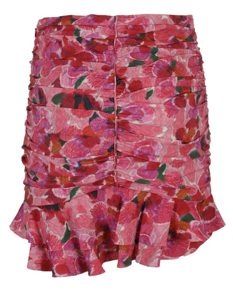 Isabel Marant Silk Floral Pink Mini Skirt Pattern Hobo Chic  - Image 3