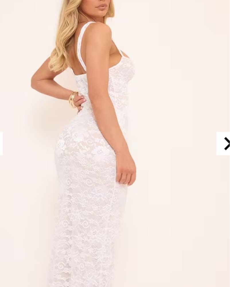 White Lace Corset Maxi Dress - Image 3