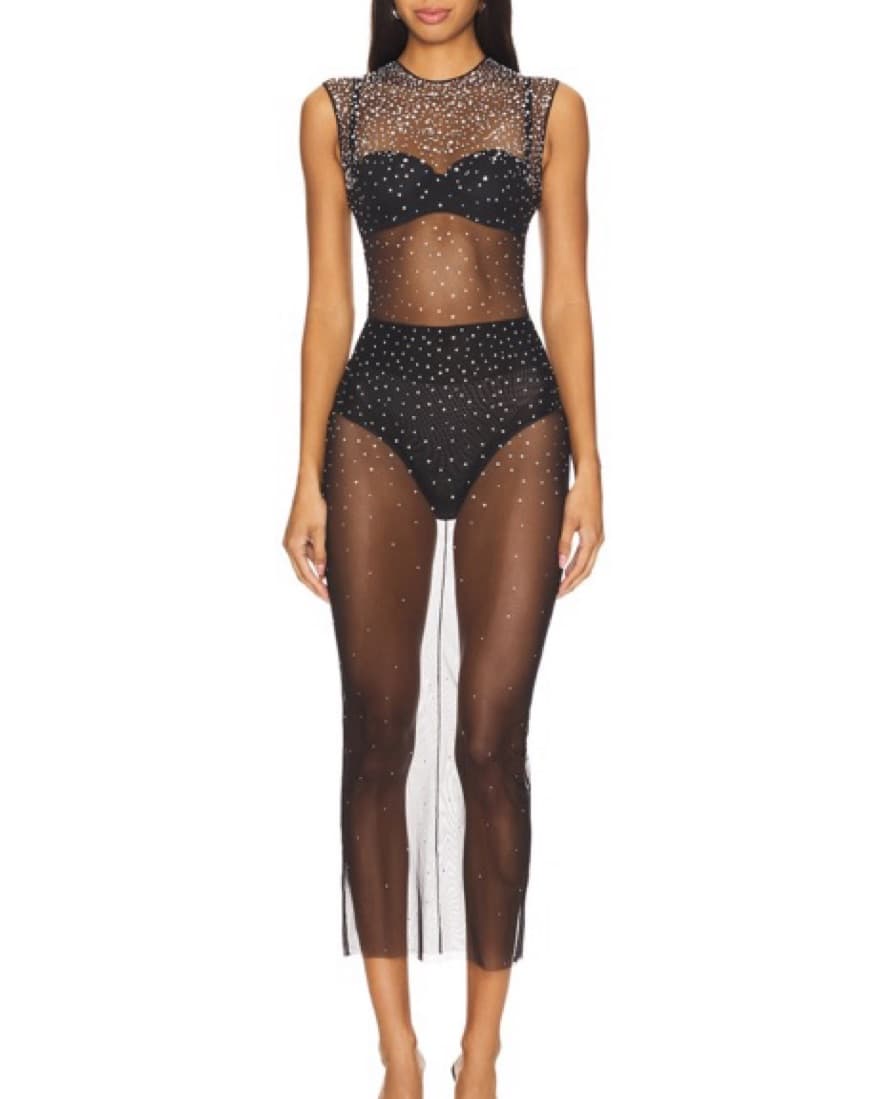 Alex Perry - CRYSTAL MESH MAXI DRESS - Image 1