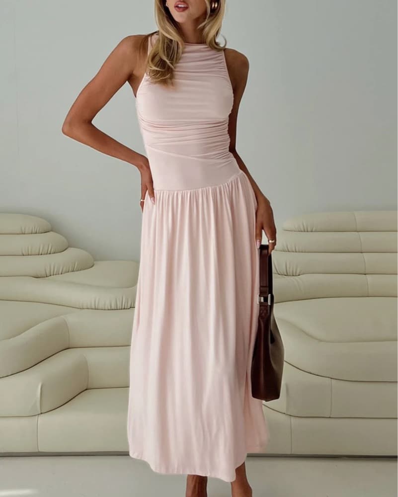 Princess Polly Pink Ruched Maxi Dress - Image 1