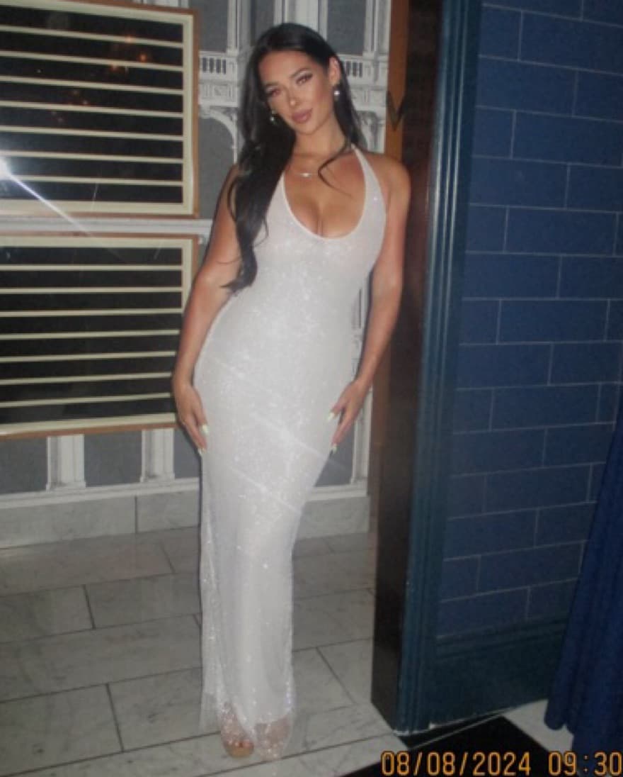 White Fox Rhinestone Gown - Image 2