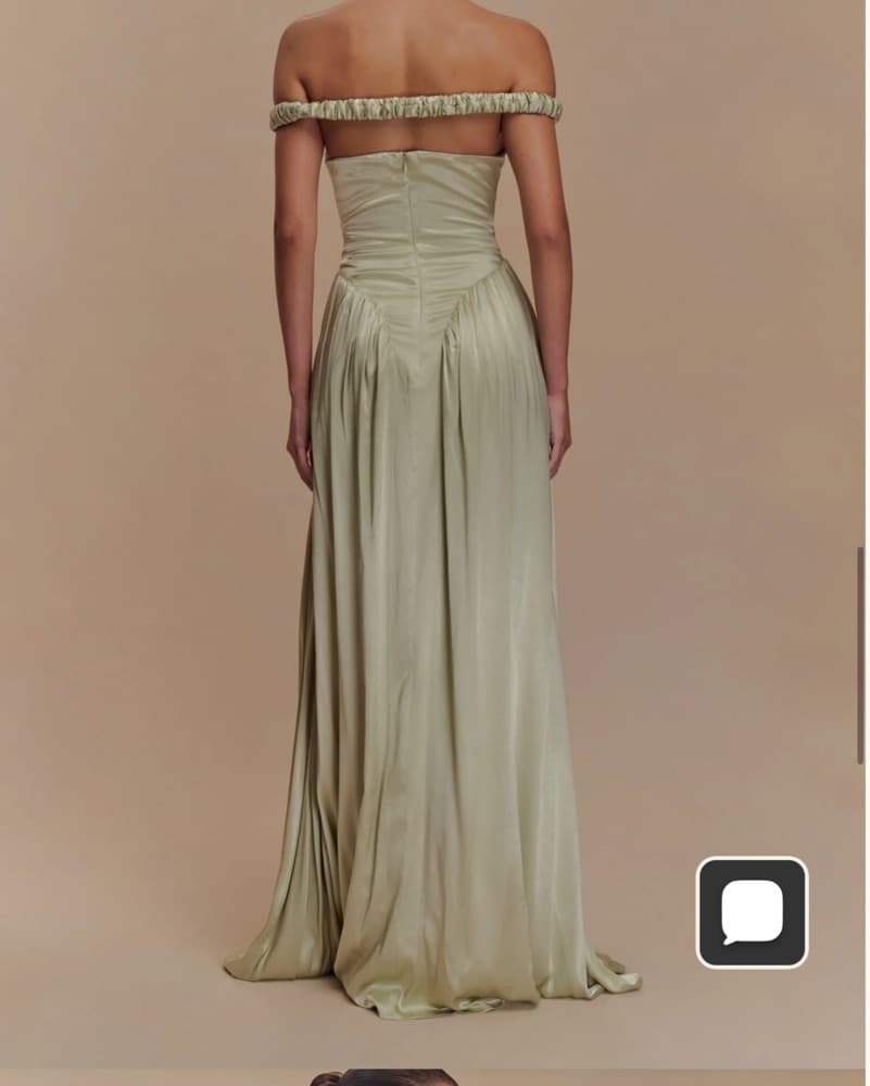 Elegant Satin Off-Shoulder Gown - Image 4