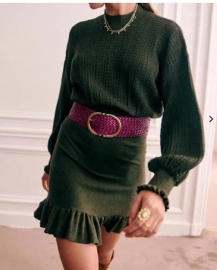 Sezane Black Knit Mini Dress - Image 1