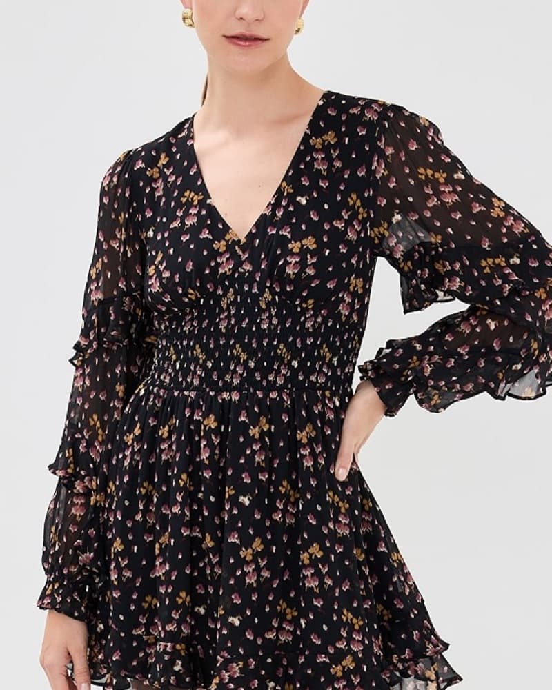 Hill House Floral Ruffle Midi Dress - Image 1