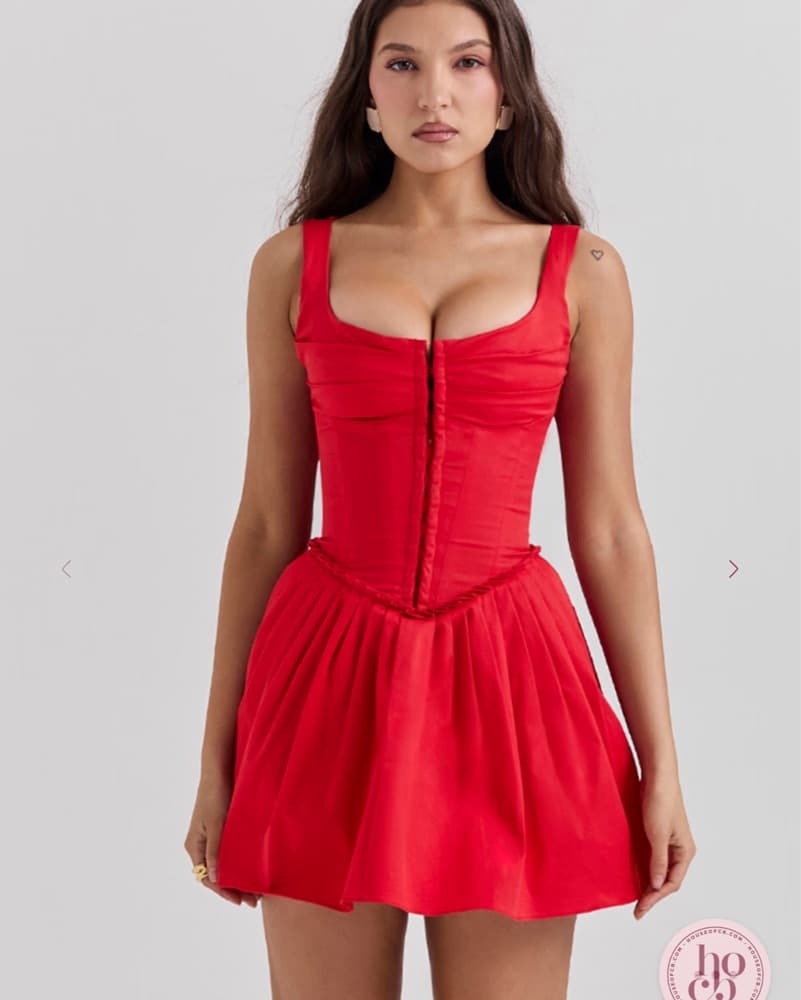 House of CB Cupid Scarlet Pleated Mini D - Image 2