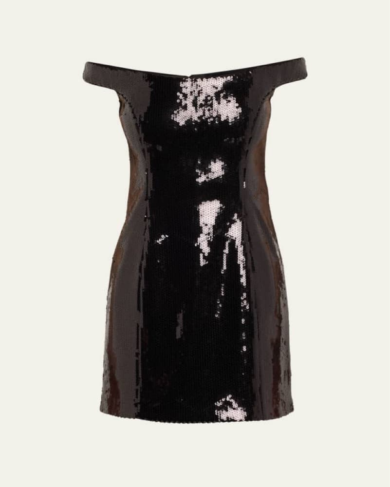 Retrofete Dannie Black Sequin Mini Dress - Image 1