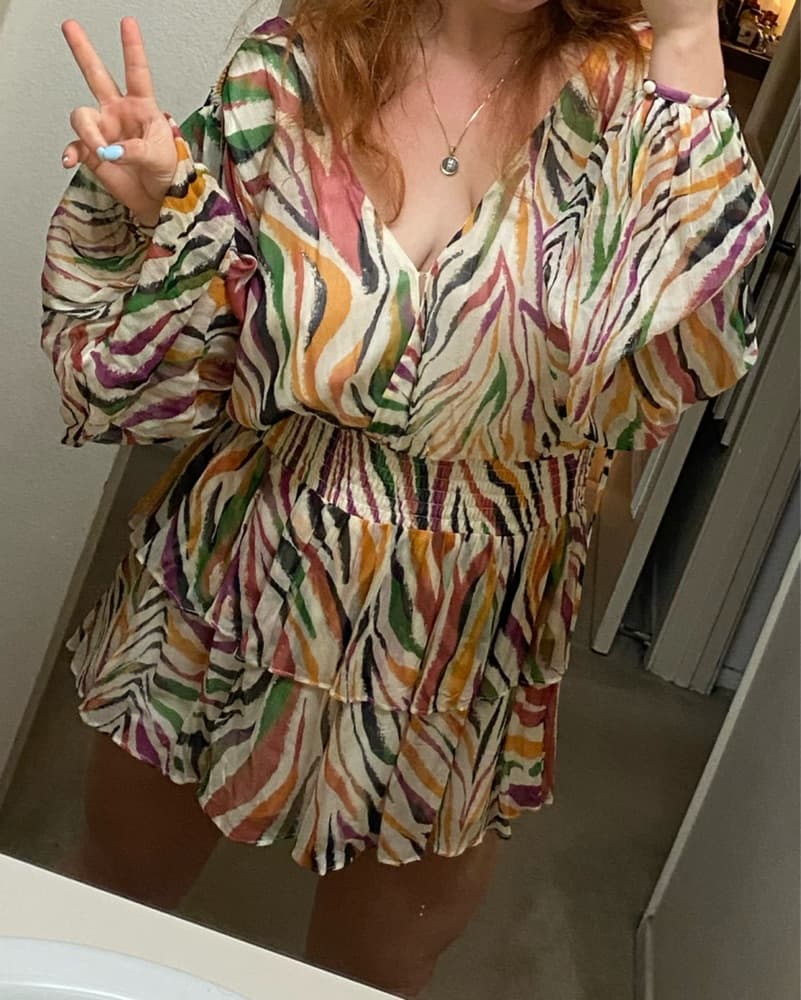 Zebra Print Mini Dress - Image 2