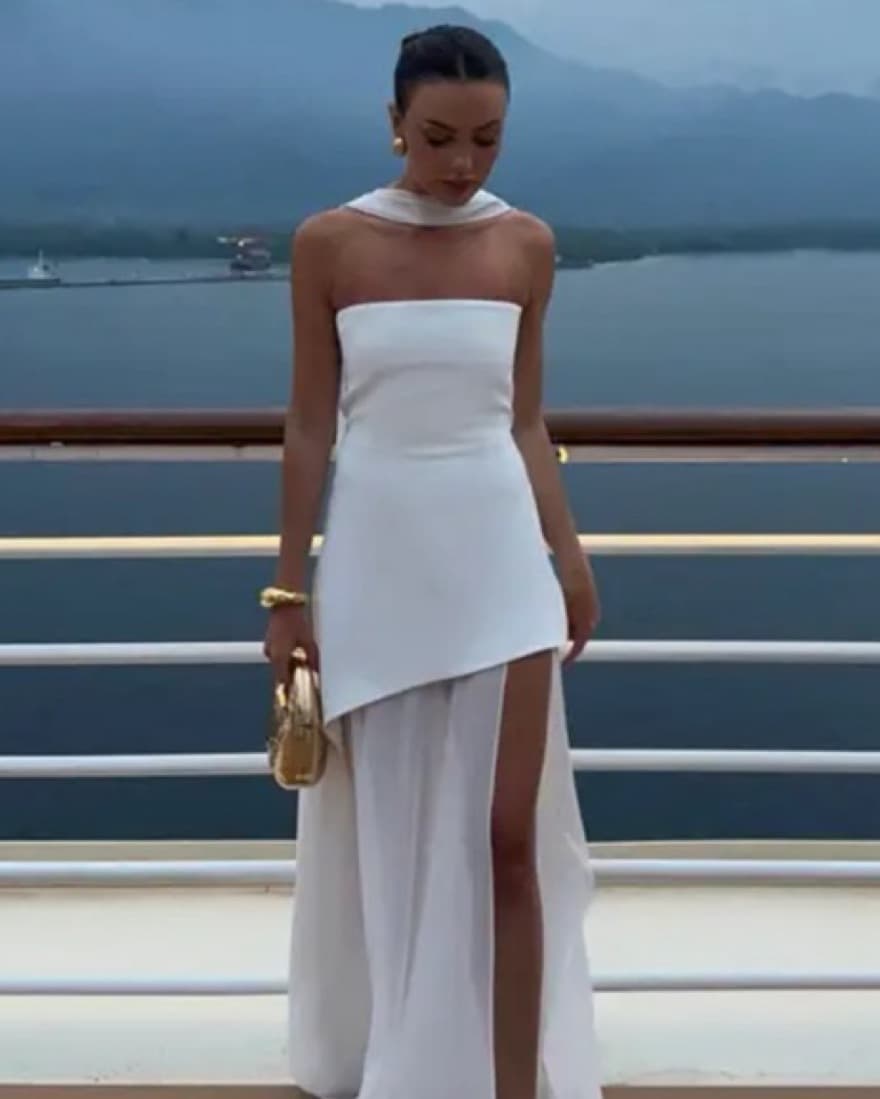 Matters Store Monaco White Dress W Scarf - Image 1