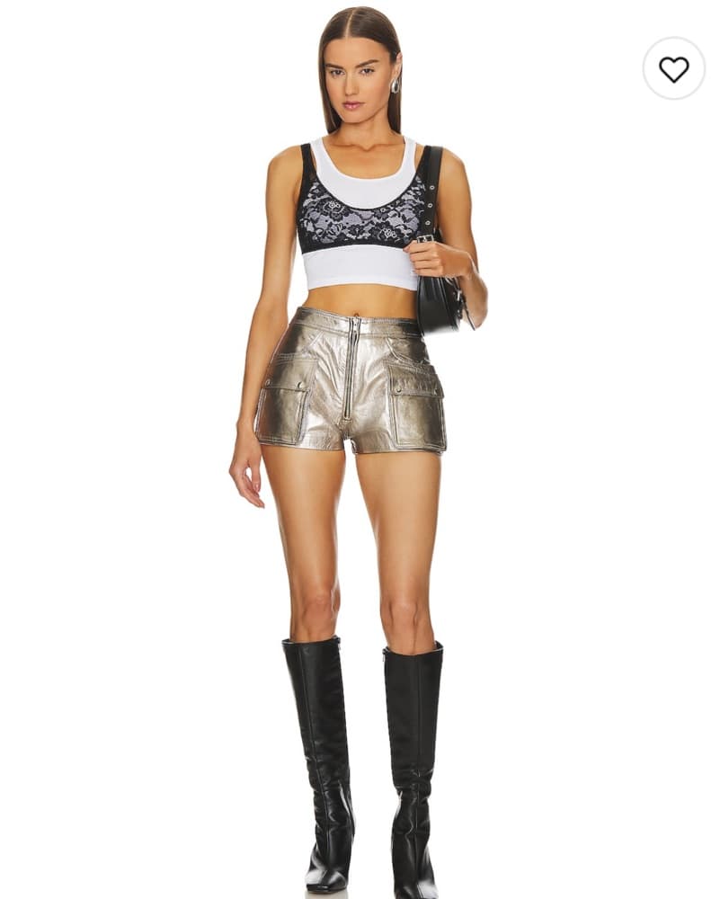 Understated Leather Metallic Short - Image 5