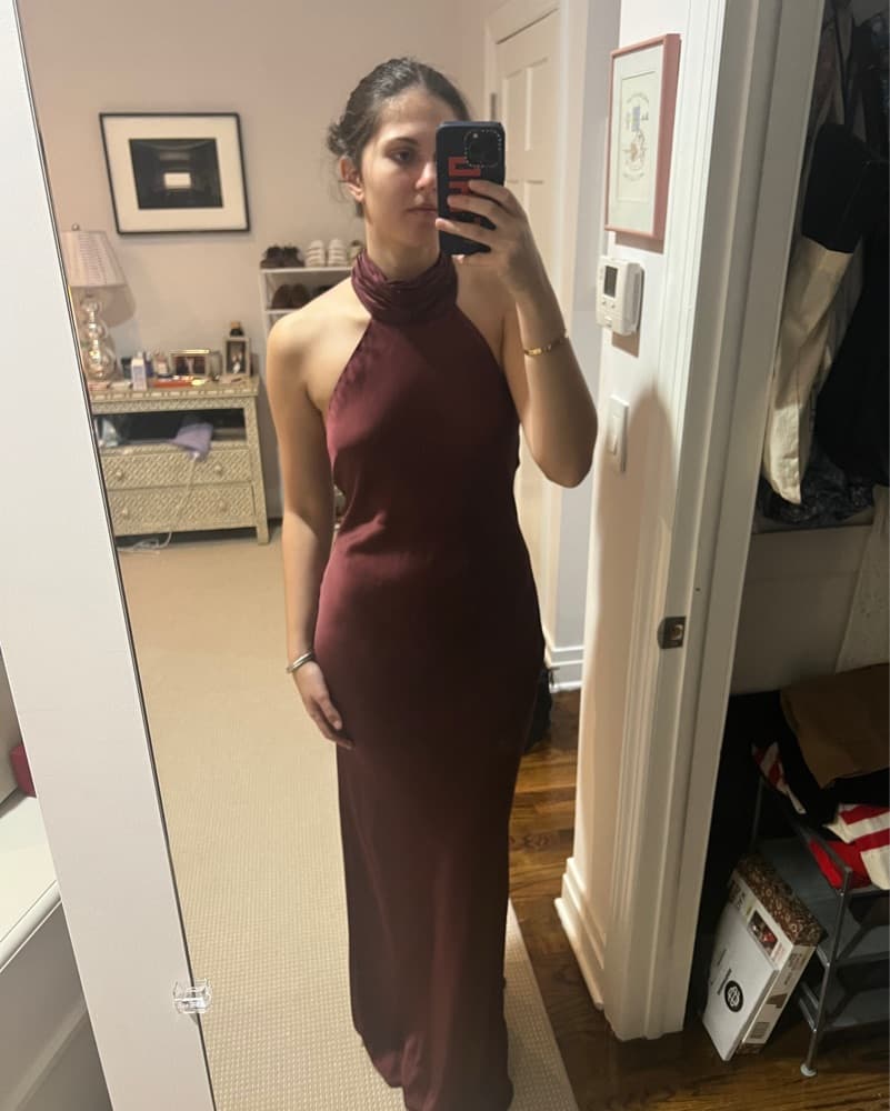 Ramy Brook Tatiana High Neck Satin Gown - Image 2
