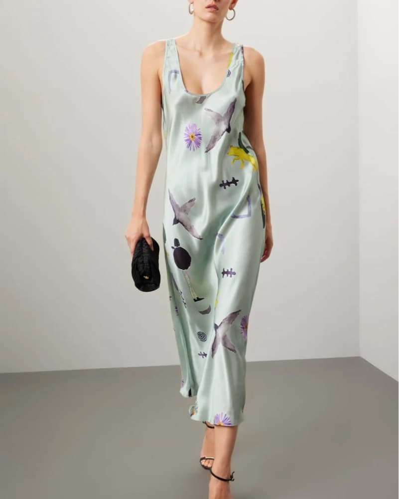 Silk Laundry Slip Dress - Image 1