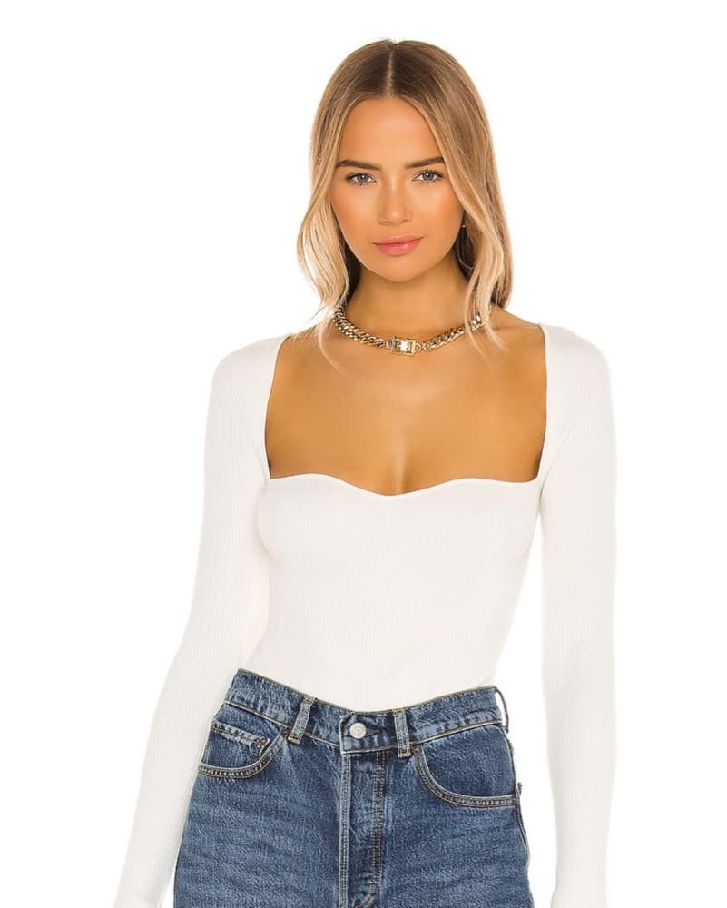 X REVOLVE Seville Bodysuit in Ivory - Image 1