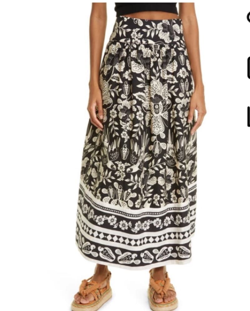 Farm Rio Graphic Floral Midi Skirt - Image 2