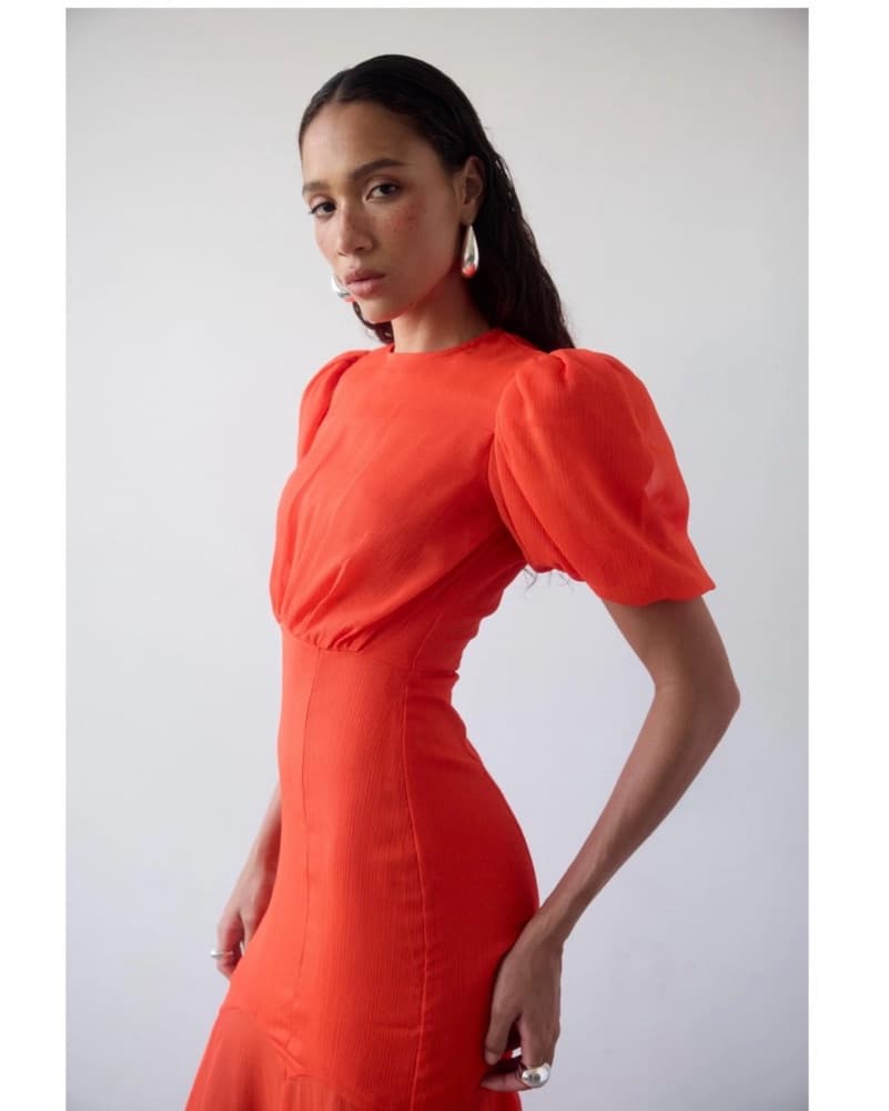 De La Vali Vibrant Orange Maxi Dress - Image 4