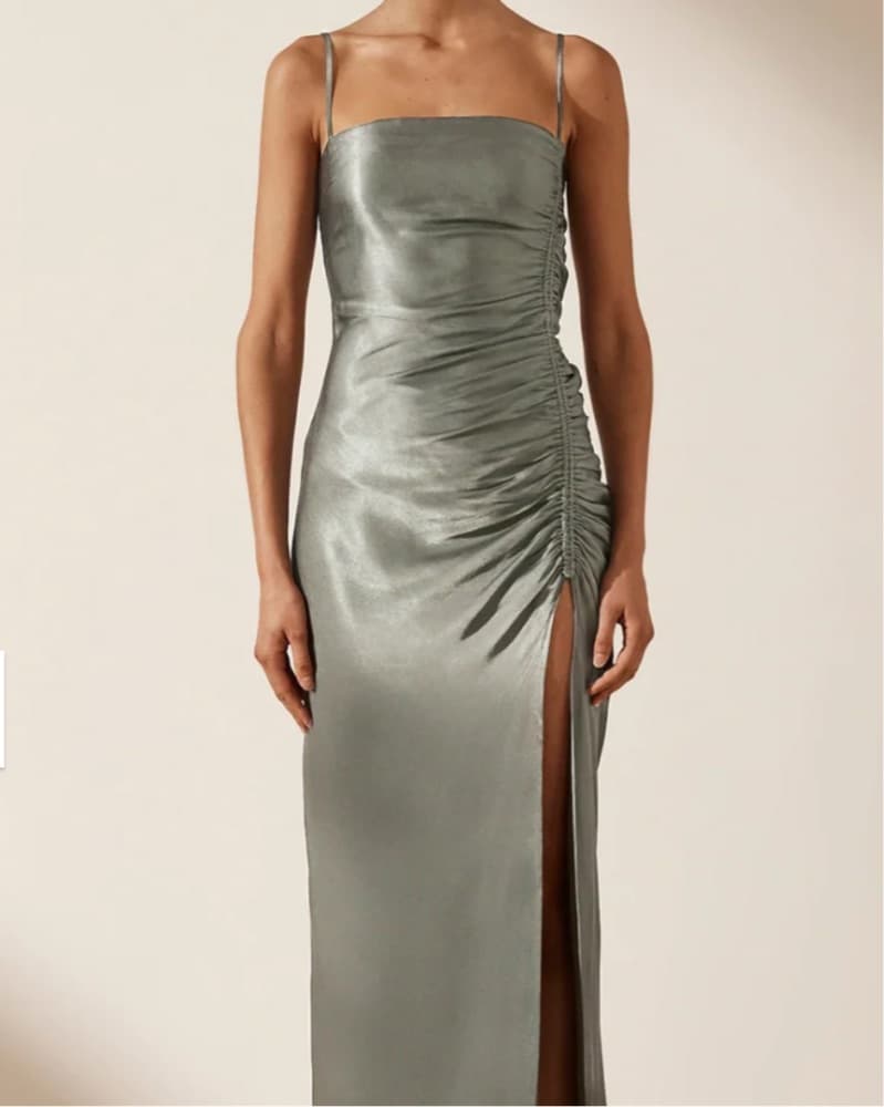 Shona Joy - La Lune Ruched Sage Green - Image 2