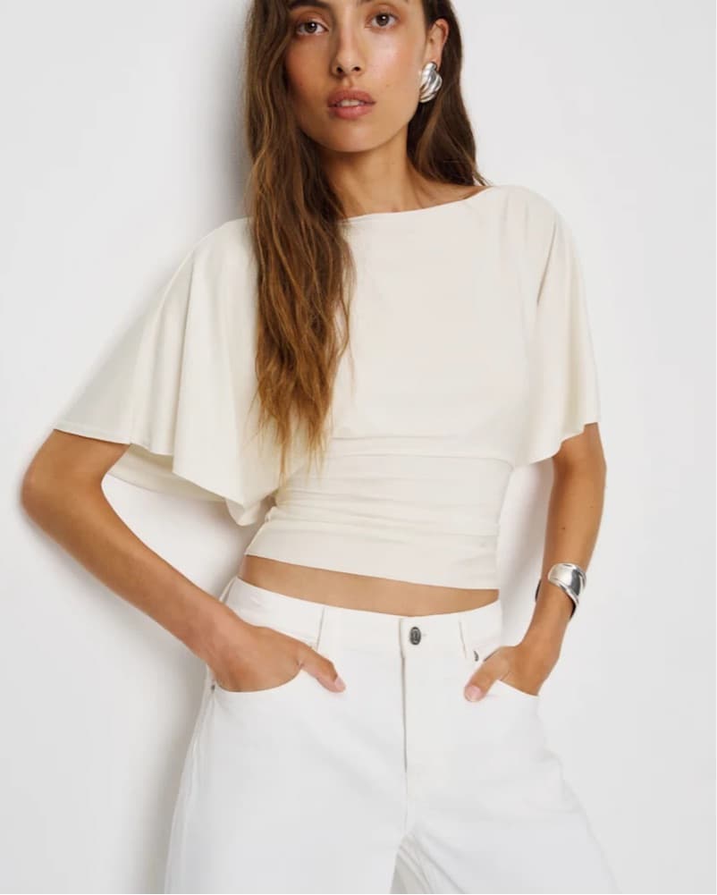 Reformation White Avery knit Top  - Image 1