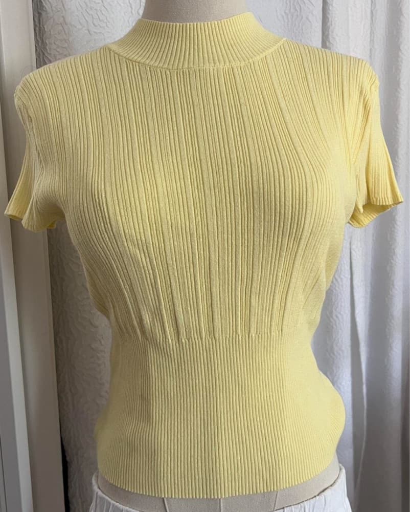 Yellow Mock Neck Top - Image 1