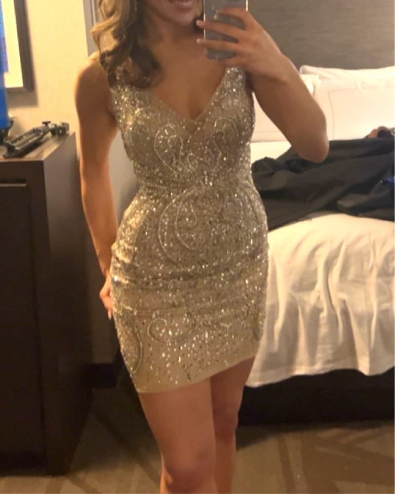 Jovanni Nude Cocktail Dress - Image 2