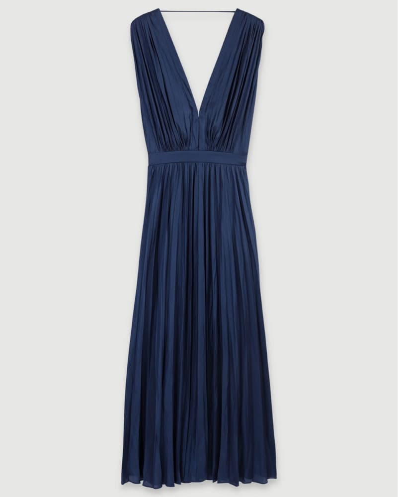 Maje Blue Pleated Dress - Image 4