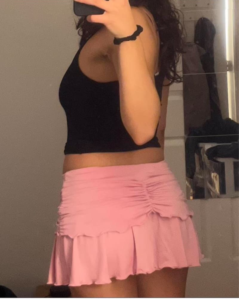 i am gia pink ruched skirt - Image 4