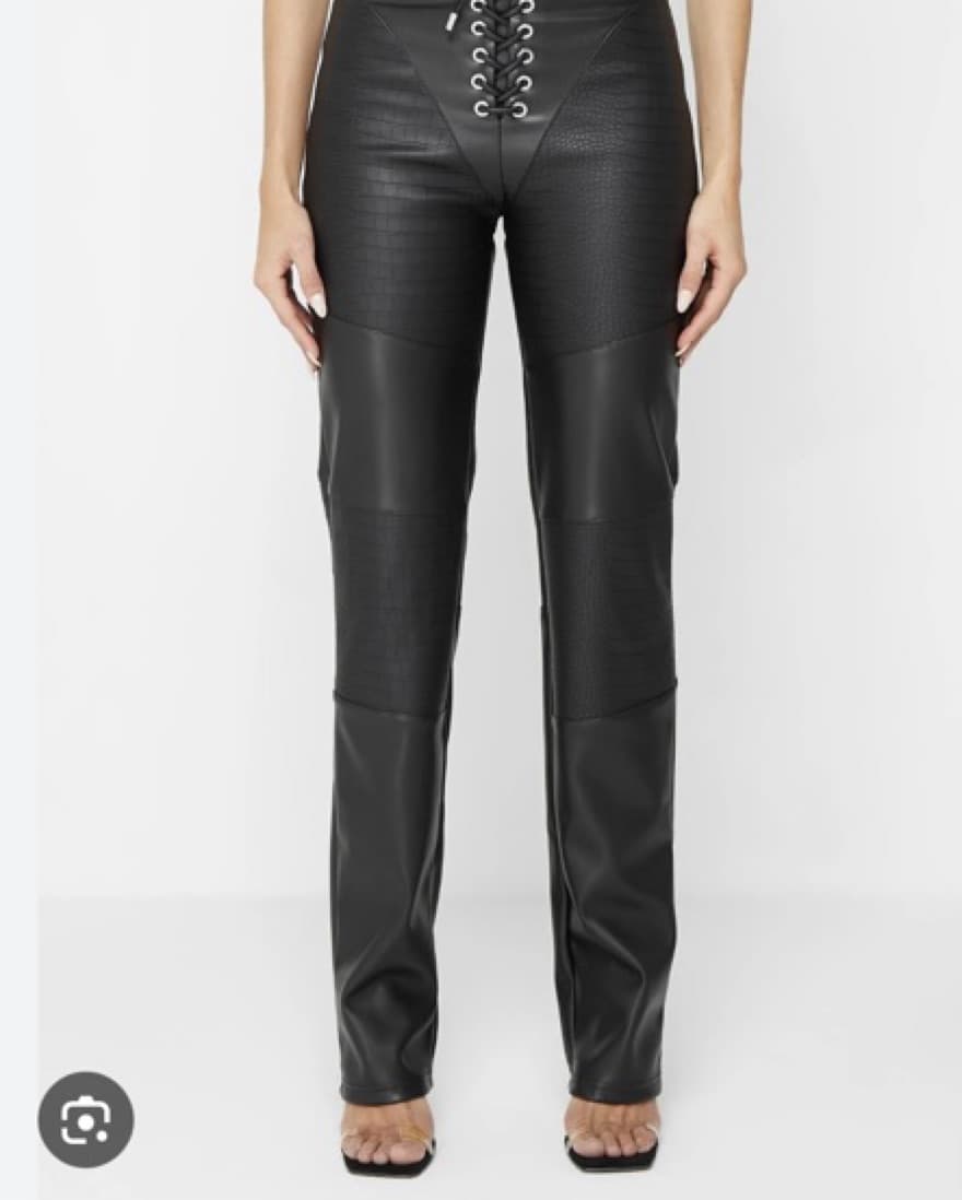 Maniere De Voir Croc Leather Pants - Image 1