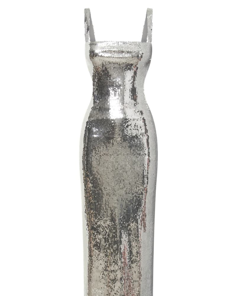Meshki Silver Sequin Dress - Image 3