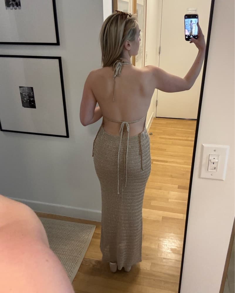Metallic Gold Crochet Cover-up  - Image 2