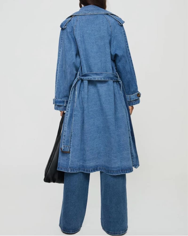 Princess Polly HONEYED DENIM TRENCH COAT - Image 2