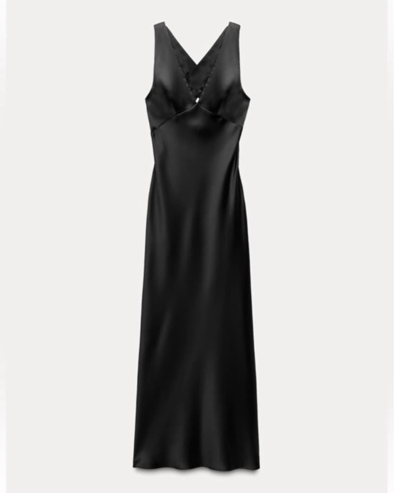 Elegant Black Satin Maxi Dress - Image 5