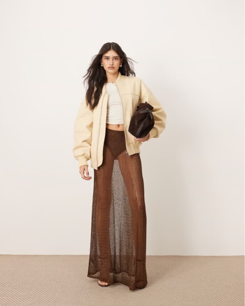 Metallic Brown Maxi Skirt  - Image 1