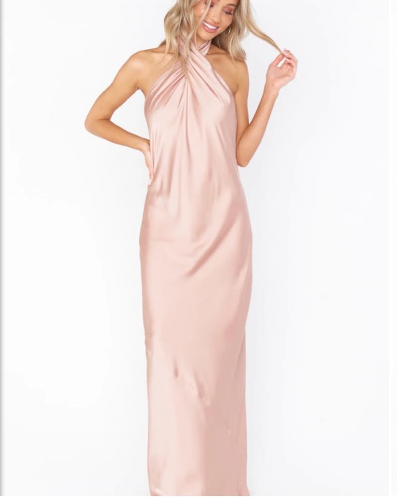 Rose Gold Halter Dress  - Image 1