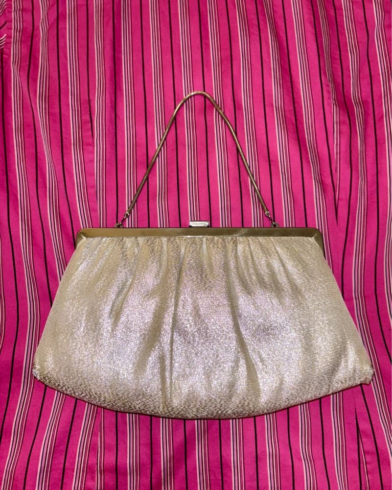 Vintage 90s Silver Shimmer Ande Purse - Image 2