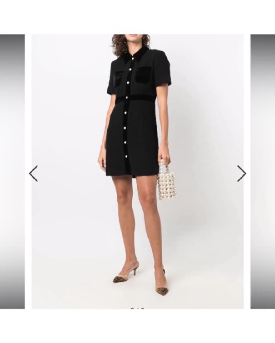 Sandro Paulette Tweed Shirt Dress Small - Image 2