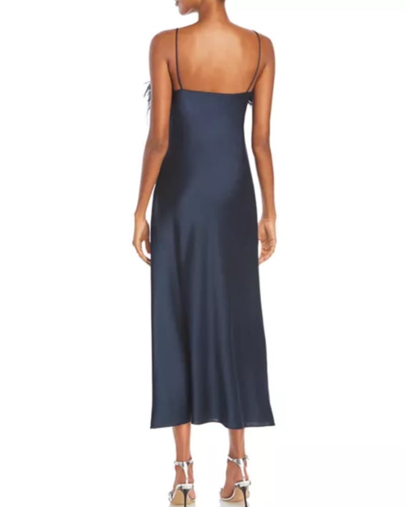 Cinq A Sept Cerise Satin Feather Dress - Image 2