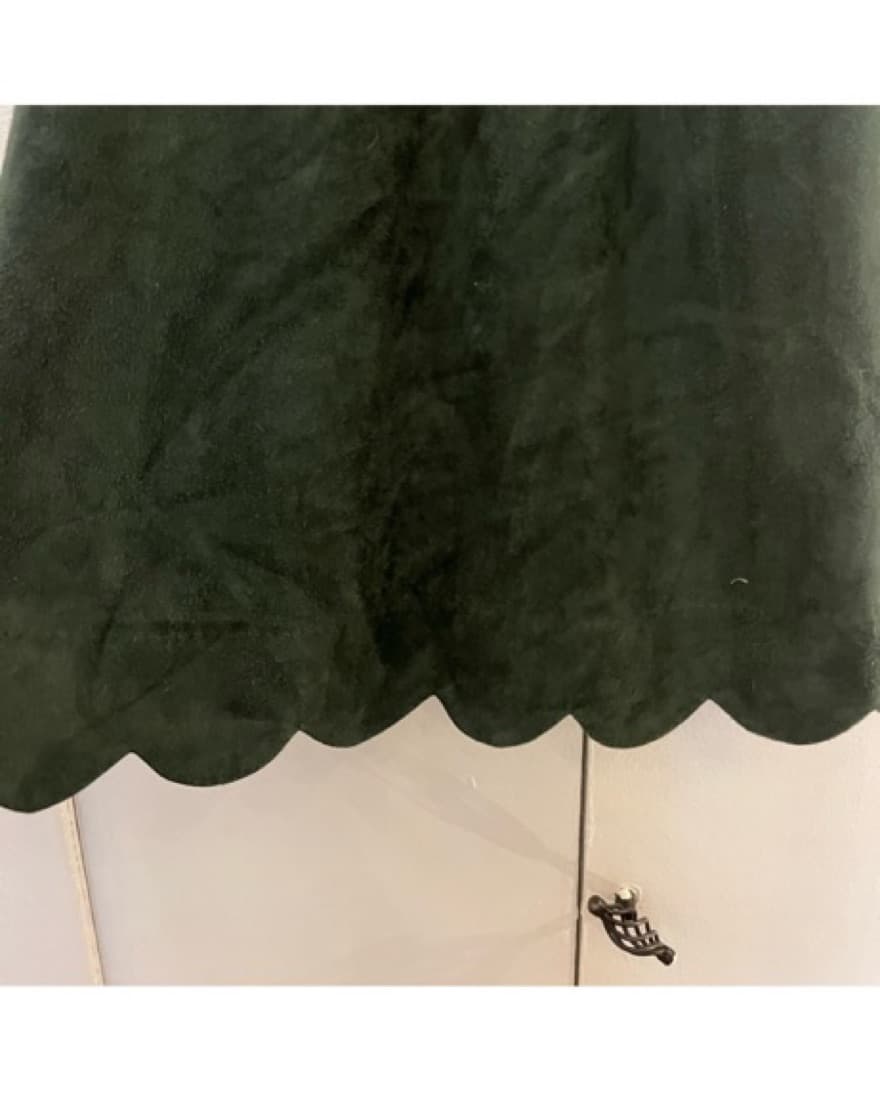 Green Suede Aqua Dress With Scalloping - Image 3