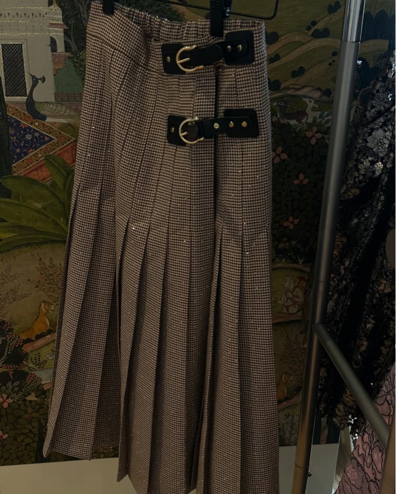 Sparkly Pleated Midi Skirt+Matching Top - Image 1