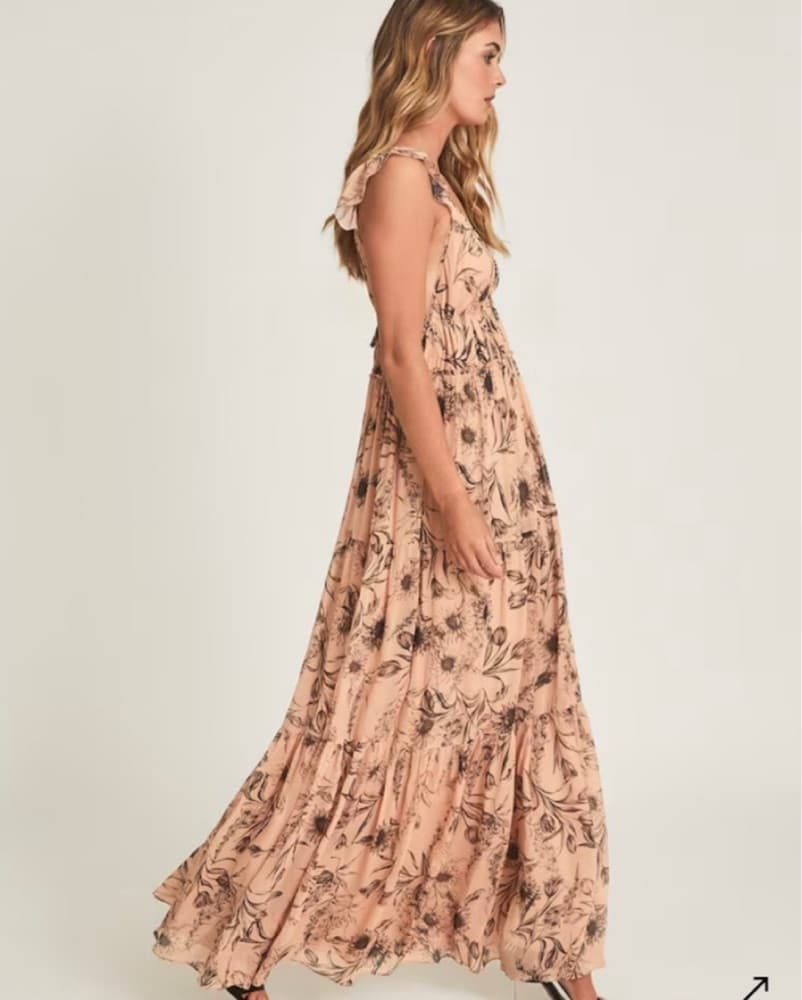 Reiss Peach Blush Maxi Dress - Image 4
