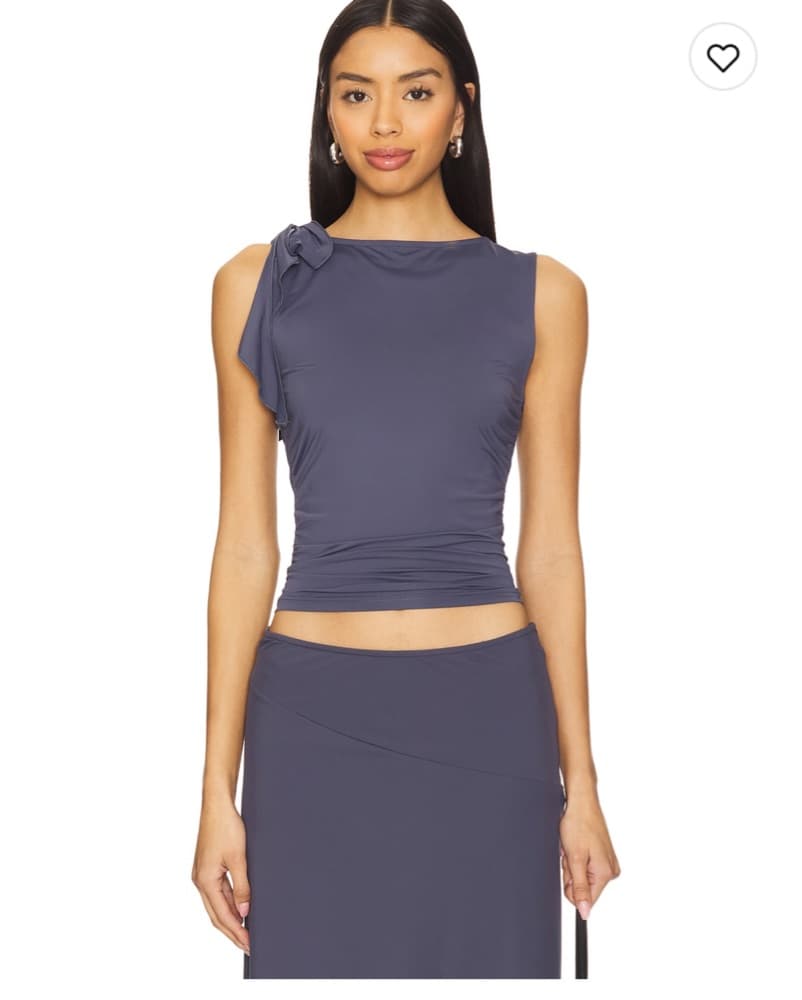 Top and Asymmetric Midi Skirt Set - Image 2