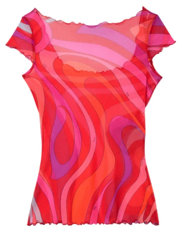 Pucci Marmo Print Tulle Top - Image 4