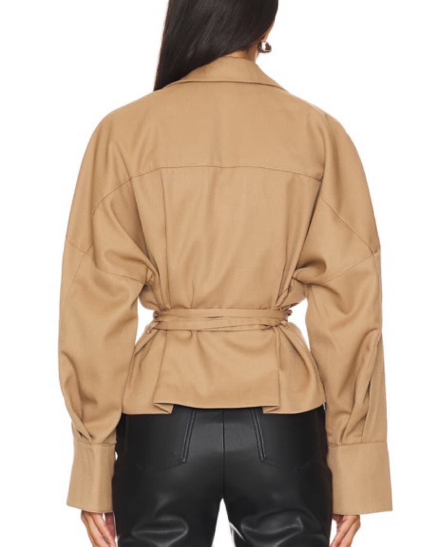 Chic Beige Belted Trench Jacket - Image 3