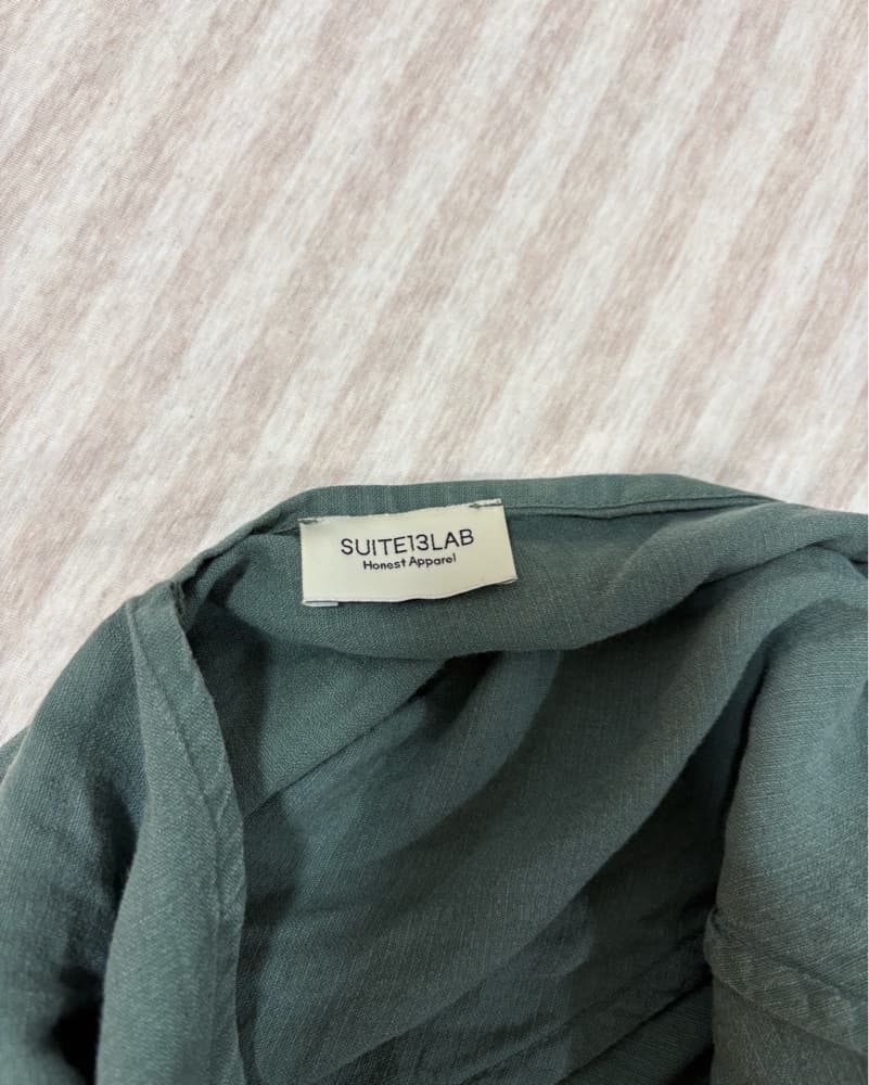 Olive Green Halter Linen Dress - Image 4