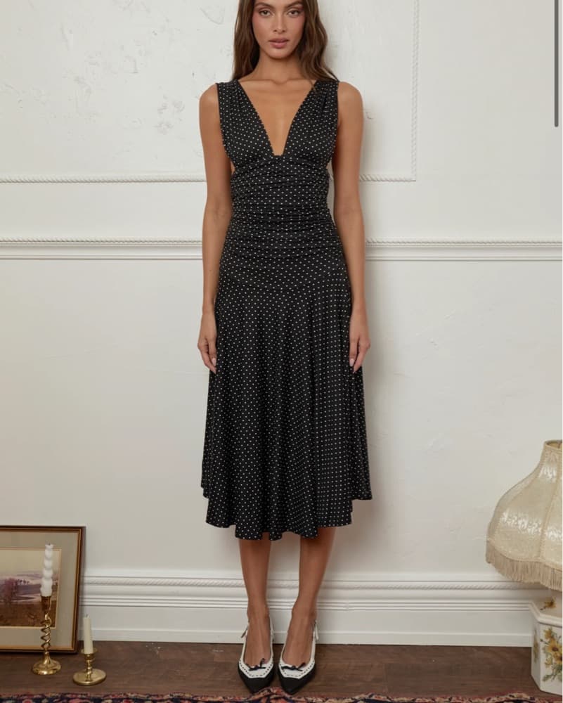 Fait Par Foutch Polka Dot Midi Dress - Image 1