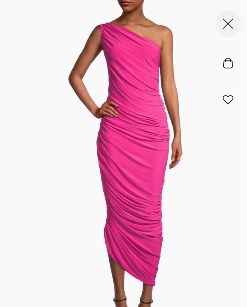 Vibrant One-Shoulder Pink Dress - Image 2