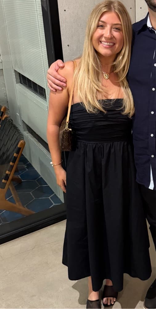 Abercrombie Strapless Black Midi Dress - Image 2